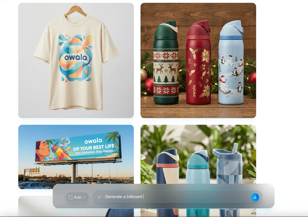 AI-generated merchandise designs showcase